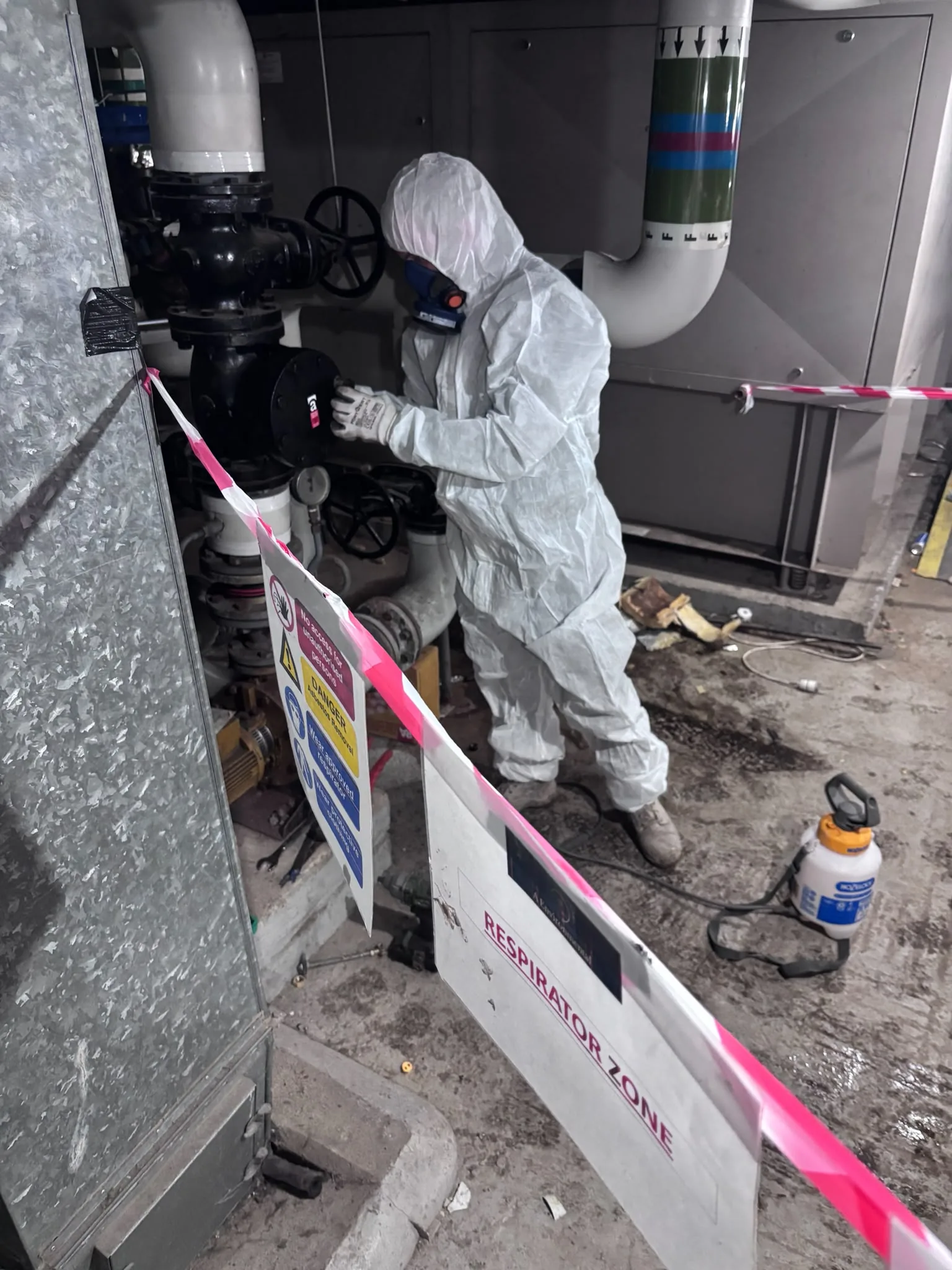 Asbestos artex removal from concrete soffit in Hackney